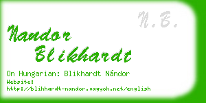 nandor blikhardt business card
