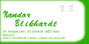 nandor blikhardt business card